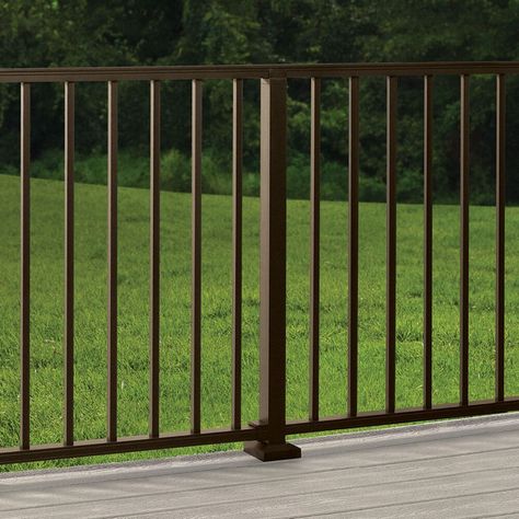 Durable powder-coated aluminum railing post that retains color and resists corrosion. Package contains a 2.5-in x 2.5-in x 36-in signature post with skirt and pre-mounted crossover bracket. Complete a Trex signature horizontal crossover railing section by pairing this component with a Trex signature complete aluminum rail and baluster kit (sold separately). Available in charcoal black, bronze and classic white. Aluminum is a 100% renewable resource. Backed by the Trex 25-year limited residential Black Railing, Deck Railing Design, Post Sleeve, 4 Season Room, Deck Posts, Aluminum Decking, Side Deck, Trex Deck, Porch Railing