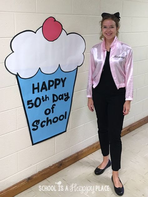 50th Day of School 1950s Day At School, 50th Day Of School, Dress Up Ideas, Kindergarten Themes, Fall Kindergarten, First Grade Teacher, Teacher Material, Classroom Transformation, School Celebration