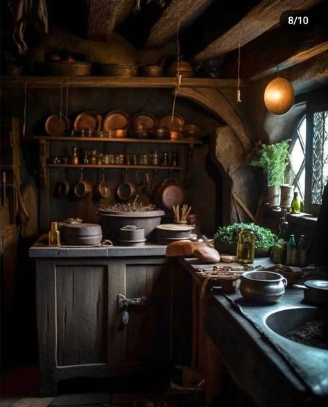 Dark Academia Kitchen, Academia House, Cottage Core Kitchen, Dark Cottage Core, Cozy At Home, Cottagecore Home, Witch Cottage, Cottage Aesthetic, Storybook Cottage