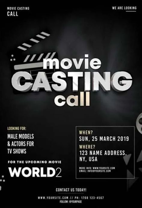 Casting Call Poster, Call Film, Club Events, Free Psd Flyer Templates, Free Psd Flyer, Film Poster Design, Psd Flyer Templates, Psd Flyer, Social Media Poster