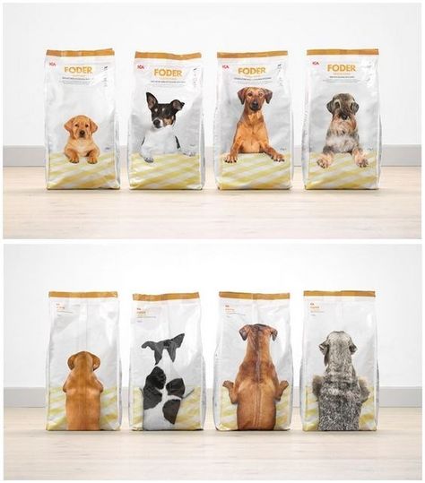 16 Creative Pet Food Packaging Designs That Make Their Products Irresistible - I Can Has Cheezburger? Dog Packaging, Dog Treat Packaging, Pet Food Packaging, Pet Branding, Food Package, Dog Business, Food Logo Design, 강아지 그림, Cool Packaging