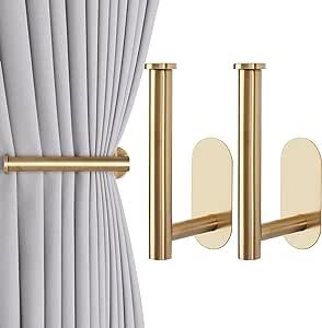 Groleca 2 Pack Adhesive Curtain Holdbacks Curtain Tie Backs Curtain Holdbacks No Drill Curtain Pull Backs Adhesive Curtain Hooks Curtain Holders for Drapes (2, Gold) Curtain Pull Backs, Drapery Holdbacks, Thick Curtains, Curtain Holder, Metal Curtain, Curtains Holdbacks, Curtain Ties, Garden Windows, Smooth Walls