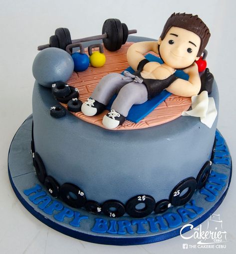 Body Builder Cake Ideas, Fitness Theme Cake, Workout Cakes For Men, Gym Cakes For Men Fitness, Gym Cake For Men, Gym Cake Ideas For Men, Fitness Cake Design, Gym Theme Cake For Men, Gym Cake Design