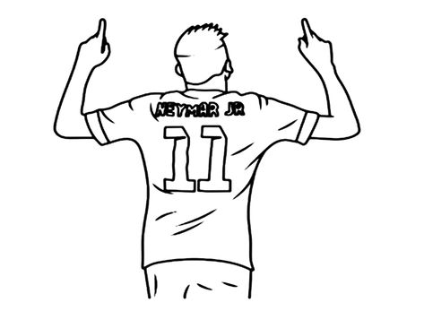 Free Neymar Coloring Page Neymar Coloring Pages, Neymar Jr Drawing Pencil Easy, Neymar Drawing Easy, Neymar Jr Drawing, Neymar Drawing, Neymar Brazil, Football Drawing, Drawing Clipart, Clipart Design