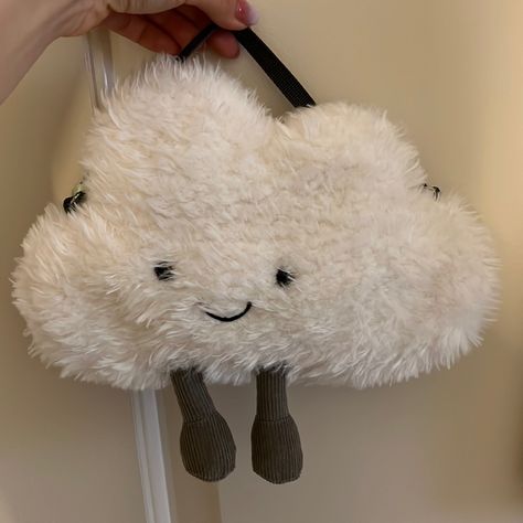 Brand New Jellycat Cloud Bag Jellycat Sun Bag, White Jellycat, Cloud Plushie, Jelly Cat Cloud, Jellycat Keychain On Bag, Watermelon Bag, Cloud Bag, Coffee To Go, Go Bags