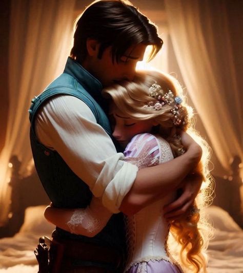 Flynn Rider And Rapunzel Fan Art, Right Wedding Dress, Weird Colors, Disney Romance, Disney Character Art, The Beauty And The Beast, Rapunzel And Eugene, Disney Princess Artwork, Images Disney