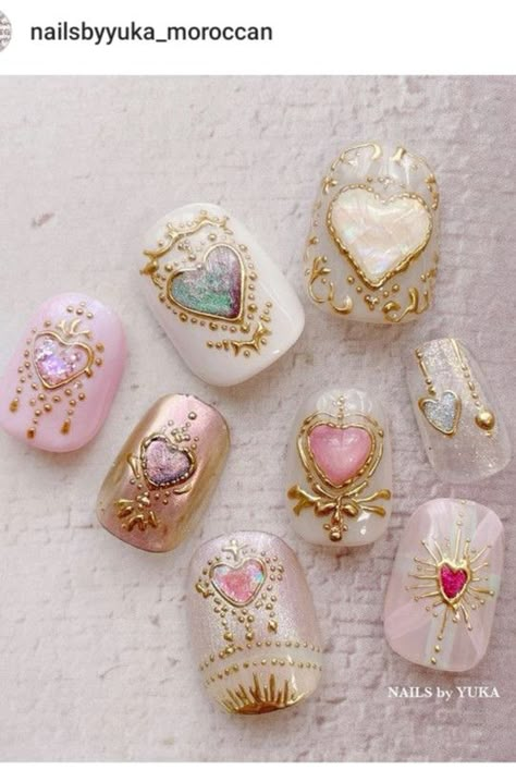 Marie Antoinette Nails, Finger Nails Ideas, Bead Nails, Embossed Nails, Nail Designs Toenails, Cats Eye Nails, Better Nails, Nail Gold, Red Nails Glitter