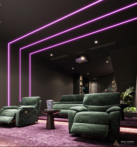 HOME CINEMA on Behance Cinema Design Interior, Mini Home Theater Design, Movie Rooms In House, Small Cinema Room Ideas, Small Cinema Room, Cinema Room Decor, Theater Room Ideas, House Room Design, Home Theatre Room Ideas