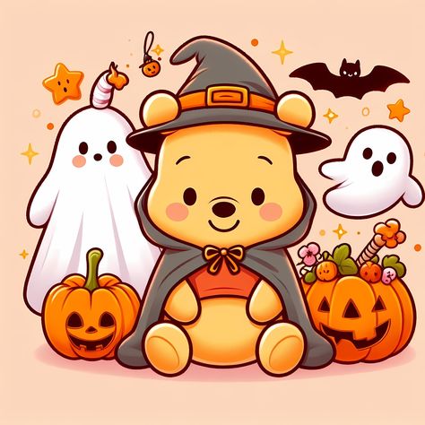 Bienvenue dans le monde magique de notre collection d'ourson fantasmagorique ! Inspirée par le charme intemporel de l'ours bien-aimé des histoires pour enfants classiques, cette collection apporte une touche fantaisiste d'Halloween à votre ours préféré. Imaginez l'ourson déguisé en fantomatique, prêt à semer la joie d'Halloween ! Chaque pièce de cette collection est méticuleusement fabriquée avec amour et attention aux détails. Le processus de conception commence par des croquis dessinés à la ma Clip Art Thanksgiving, Halloween Pooh Bear, Fall Cartoon Characters, Halloween Vintage Cartoon, Animals In Halloween Costumes Drawing, Cute Happy Halloween Pictures, Halloween Images Cute, Spooky Cute Art, Cute Halloween Cartoons