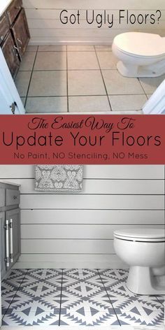 How To Redo Bathroom Floor, Tile Makeover Diy Bathroom, Diy Tile Redo, Diy Tile Update, Honeycomb Shower Tile Ideas, How To Redo Tile Floors, Redo Bathroom Floor Diy, Bathroom Tile Update Diy, Paint Your Tile Floor