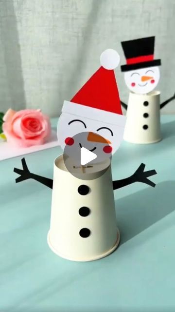 Itsy Bitsy Artsy I Art & Craft I Creative DIY on Instagram: "Make a head moving Snowman ⛄❄✨ with paper cups and paper. Quick, easy, and fun DIY for kids! Let their imaginations soar with this playful creation on upcoming Christmas. 
.
.
.
.
📌 Follow me for more:
➡️ @itsy_bitsy_23
➡️ @itsy_bitsy_23
➡️ @itsy_bitsy_23
.
.
.
.
#snowmancraft #kidscrafts #parentchildhandmade #craftykids #easyDIY #creativefun #craftsforkids #artforkids #craftycreations #handmade #DIYproject #snowmancraft #kidscraftideas #crafty #craftingwithkids #homemadetoys #funforkids #kindergartenactivities #kindergartenteacher #creativekids #playfulcrafts #craftyideas #papercups #chrismascrafts #parentchildcraft #craftinspiration #craftycreativity #DIYfun #craftyplay" Christmas Centerpieces Diy Kids, Diy Paper Cup Crafts, Santa Crafts For Kids, Chrismas Crafts, Trending Crafts, Make A Snowman, Christmas Centerpieces Diy, Homemade Toys, Crafty Kids