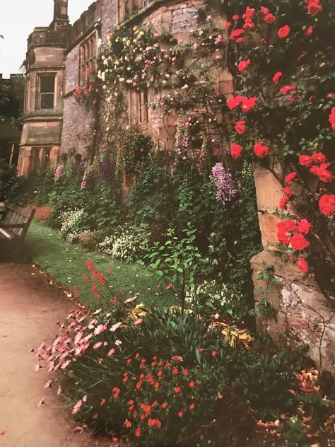 Castle Gardens in Derbyshire England Viktoria Core, Royal Garden Aesthetic, Spring Castle, Castle Garden Aesthetic, Nature Castle Aesthetic, Garden Castle Aesthetic, Castle Yard Aesthetic, Flower Castle Aesthetic, Castle Combe England Aesthetic