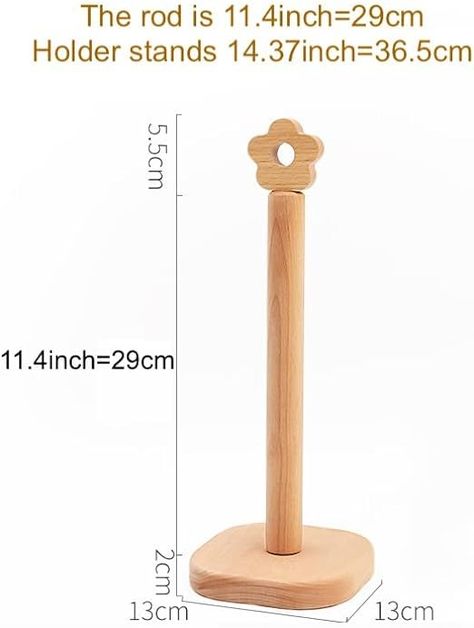 Amazon.com - Paper Towel Holder, Wooden Kitchen Roll Stand Organizer Free Standing, Housewarming Gift Present for Friends Kitchen Roll, Presents For Friends, Paper Towel Holder, Wooden Kitchen, Dining Storage, Towel Holder, Flower Shape, Paper Towel, Home Decor Furniture