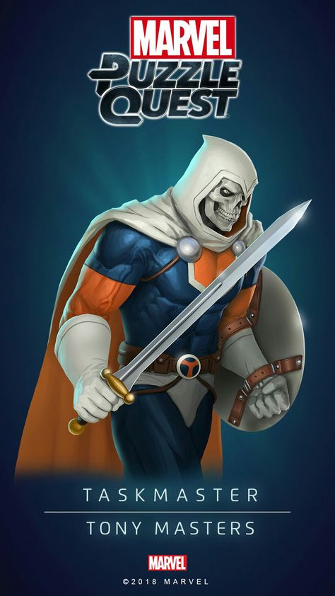 Marvel Puzzle Quest Art, Taskmaster Marvel, Marvel Supervillains, Marvel Illustration, Marvel Puzzle Quest, Task Master, Dark Avengers, Marvel Puzzle, Puzzle Quest