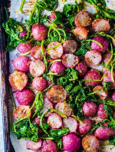 Roasted Radishes Recipe, Spring Side Dishes, Miso Butter, Radish Recipes, Roasted Radishes, Healthy Low Carb, Vegetable Side Dishes Recipes, Vegetable Sides, Radishes