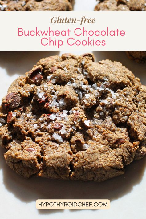 Buckwheat Chocolate Chip Cookies Hypothyroid Recipes, Buckwheat Gluten Free, Buckwheat Recipes, Candida Recipes, Choco Chip Cookies, Candida Diet Recipes, Dairy Free Treats, Paleo Cookies, No Flour Cookies