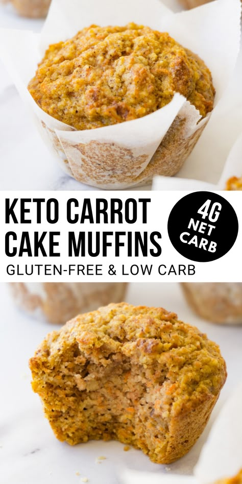 Keto Carrot Cake Muffins, Healthy Carrot Muffins, Keto Carrot Cake, Carrot Cake Muffin Recipe, Low Carb Carrot Cake, Healthy Carrot Cake Muffins, Carrot Muffin Recipe, Dolce Poche Calorie, Desayuno Keto