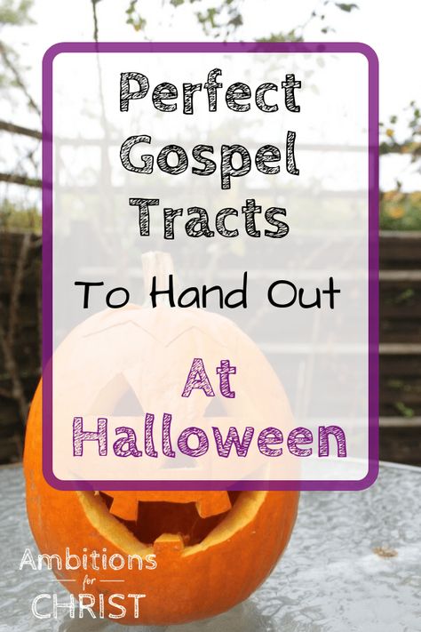 Halloween Gospel Tracts, Church Halloween Ideas, Christian Halloween Costumes, Christian Halloween Ideas, Christian Halloween Treats, Halloween Tracts, Halloween Sunday School, Christian Halloween Crafts, Biblical Crafts