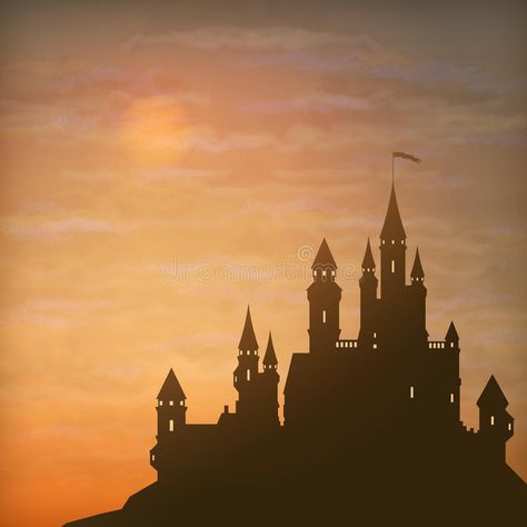 Fantasy Vector Castle Moonlight Sky. Fantasy vector castle silhouette on the hil #Sponsored , #Advertisement, #Ad, #Castle, #Fantasy, #silhouette, #Moonlight Castle Vector, Castle Silhouette, Castle Illustration, Castle Painting, Moonlit Sky, Silhouette Painting, Royal Castles, Fantasy Drawings, Castle In The Sky