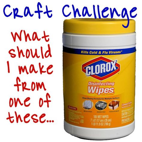 Disinfecting Wipes Container {Craft Challenge} | About Family Crafts Reuse Lysol Wipe Container Ideas, Reuse Clorox Wipes Container, Lysol Wipes Container Reuse, Repurpose Clorox Wipes Container, Clorox Wipes Container Reuse, Wipes Container Reuse, Wipes Container Crafts, Disinfecting Wipes Container, Clorox Wipes Container