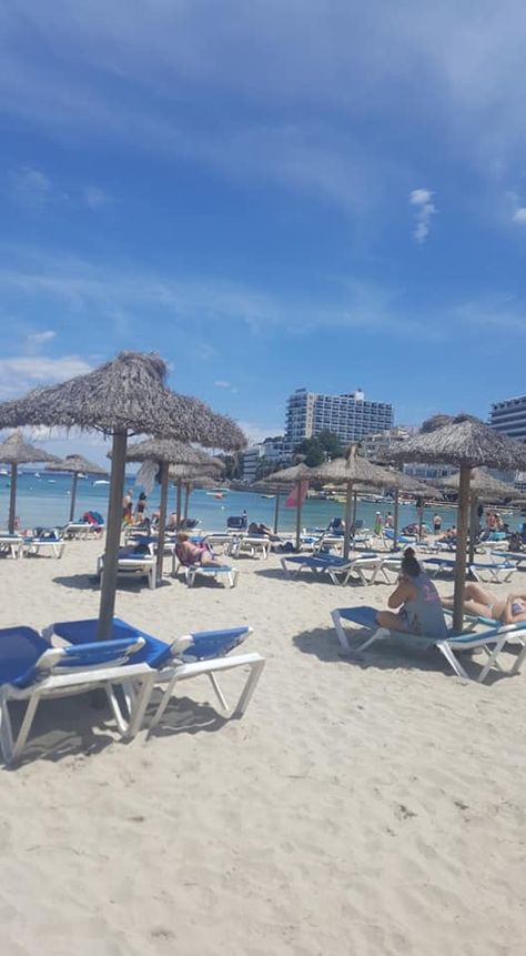 The Beach in Palma Nova Majorca Spain Palma Nova Majorca, Majorca Beach, Palma Majorca, Palma Nova, Beach Spain, Majorca Spain, Holiday Inspo, Holiday 2024, Girls Holiday