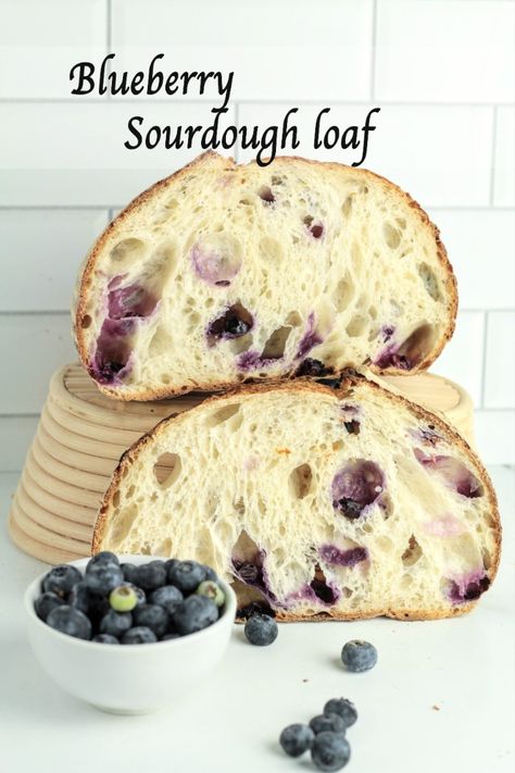 blueberry sourdough loaf Blueberry Sourdough Bread, Zucchini Blueberry Bread, Blueberry Sourdough, Blueberry Loaf, Cream Cheese Bread, Bread Sourdough, Sourdough Starter Discard Recipe, Lemon Blueberry Bread, Sourdough Pizza