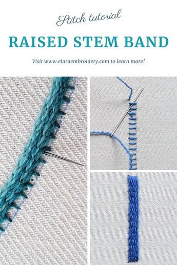 Embroidery Stitches For Flower Stems, Raised Stem Stitch Embroidery, Weave Embroidery Stitches, Weave Stitch Embroidery, Embroidery Weave Stitch, Raised Embroidery Stitches, Rope Stitch, Crewel Embroidery Tutorial, Jacobean Embroidery