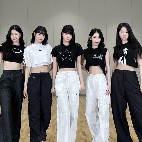 Le Sserafim Outfits Casual, Outfit For Dance Performance, Dance Practice Outfits Kpop, Kpop Dance Practice Outfits, Kpop Dance Outfits, Dance Class Outfit, Outfit Recommendations, Outfit Dance, Neural Pathways