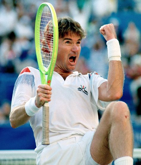 Jimmy Connors is my first sports person who I really admired for his "never give up" attitude.  He always kept me on the edge of my seat watching his matches. Tennis Inspiration, Tennis Rules, Jimmy Connors, Gael Monfils, Tennis Serve, Martina Navratilova, Tennis Party, Tennis Equipment, Tennis Legends