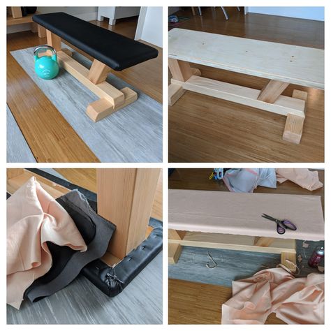 DIY workout bench - some pics from the making process Workout Bench Diy, Diy Workout Bench, Diy Workout Equipment, Diy Weight Bench, Gym Creative, Diy Exercise Equipment, Home Made Gym, Workout Bench, Gymnastics Room