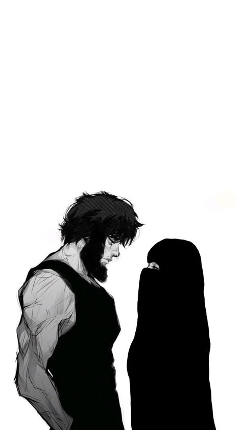 Anime muslim couple Muslim Anime Character, Muslim Couple Drawing, Slow Dancing Aesthetic, Islam Drawing, Muslim Aesthetics, Iron Man Photos, Marvel Wallpaper Hd, Gym Couple, ملصق ديني