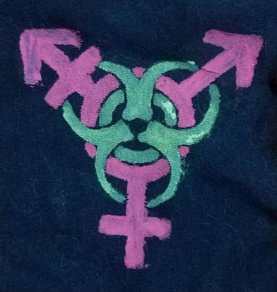 Trans Anarchy Symbol, Trans Patch, Diy Tshirt Painting Ideas, Diy Punk Patches, Punk Patches Diy, Trans Symbol, Alex Core, Mesh Shirts, Crust Pants