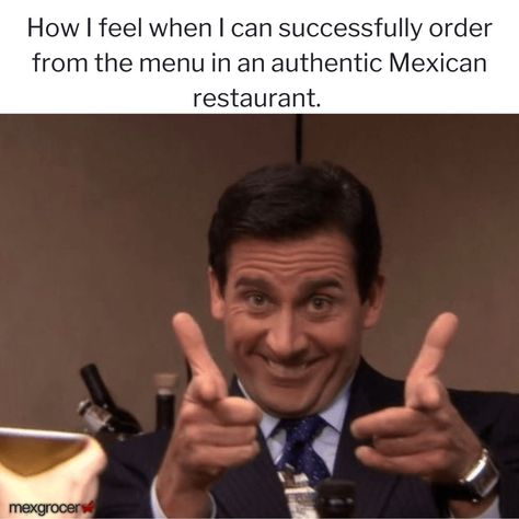 How I feel when I can successfully order from the menu in an authentic Mexican restaurant." 😎🌮 #mexicanrestaurants #mexicanfood #meme #funny Funny Mexican Memes Hilarious, Mexican Memes Funny, Mexican Funny Memes, Mexican Memes, Funny Patches, Mexican Humor, Authentic Mexican, Meme Funny, Mexican Restaurant