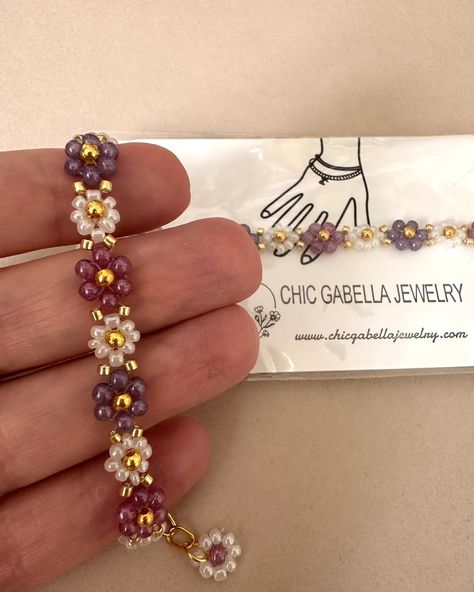 NEW! NEW! NEW! 🍂 • 🤎Available on our website 💫 • 🤎 Take advantage of our offers on our online jewelry store 💫www.chicgabellajewelry.com💫 • • Follow👉@chic_gabella_jewelry • • • #handmadejewelry #beadsjewelry #autumn #smallbusiness #shopsmall #jewellery #jewellerydesign #jewellerymaking #jewelleryoftheday Seed Bead Patterns Bracelet, Fantasy Bracelet, Shades Of Lilac, Steel Extension, Bracelets Tutorial, Womens Silver Jewelry, Bracelets Collection, Beads Pattern, Lovers Bracelet