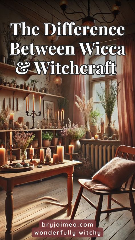 Wicca and witchcraft - what's the difference? This article breaks down the key distinctions, showing how Wicca is a modern religion with specific deities and rituals, while witchcraft is a broader practice of magic and energy work. Whether you're drawn to the spiritual aspects of Wicca or the more secular approach of witchcraft, this guide helps you understand the unique qualities of each path. What Is Witchcraft, Witchy Websites, Wiccan Aesthetic, Celtic Witchcraft, Goddess Rising, Eclectic Witchcraft, Wiccan Rede, Wicca For Beginners, Witch Rituals