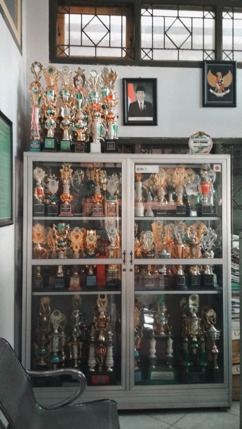 Percuma piala banyak kalo ga bisa juara di hatimu Trophies Aesthetic, Trophy Cabinets, Academic Awards, Pageant Life, Trophy Display, Award Display, Trophies And Medals, Physics And Mathematics, Awards Trophy