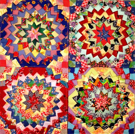 Pine Burr tutorial at Nifty Quilts Crazy Quilt Embroidery, Alabama Quilt, Folded Star, African American Quilts, Quilt Embroidery, Folded Fabric, American Quilt, Crazy Quilting, Quilt Block Tutorial