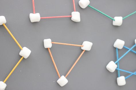 Marshmallow and Toothpick Shapes Geometry Shape, Shapes Activities, Toothpick, Math Activities, Life Skills, Preschool Activities