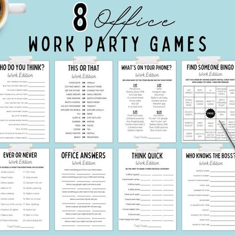 Appreciation Games For Work, Holiday Game For Work, Games For Fundraisers, Guess Who Employee Game, Medical Office Games, Client Appreciation Party Games, Trivia Games For Work, Retail Games For Employees, Work From Home Team Games