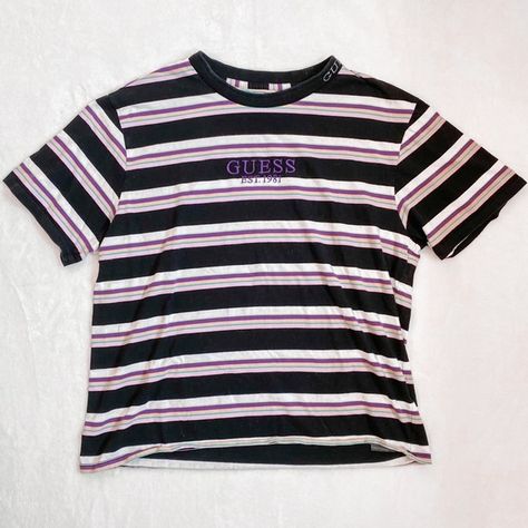 Guess Originals Vintage Striped Tshirt Guess Originals, Striped Tshirt, Guess Vintage, Always Happy, Next Day, Size Large, Holidays, The Originals, Mens Tops