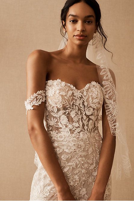 Wedding Dresses & Gowns - BHLDN Wtoo By Watters, Bhldn Wedding Dress, Sunrise Ceremony, Lace Coat, By Watters, Lace Wedding Gown, Anthropologie Wedding, Strapless Corset, Fantasy Wedding