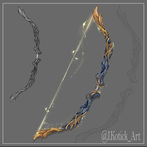 Magic Bow And Arrow Fantasy Art, Sun Bow And Arrow, Dnd Bow Designs, Mystical Bow And Arrow, Star Bow And Arrow, Celestial Bow And Arrow, Bow And Arrow Design Art, Mythical Bow And Arrow, Cool Bow And Arrow