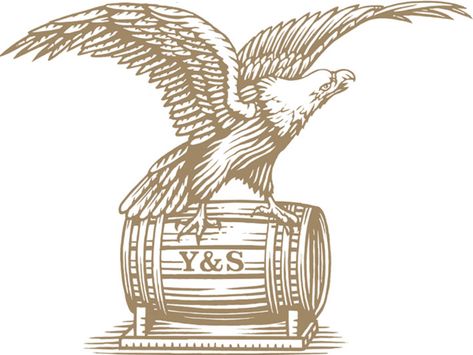 Yuengling Eagle logo by Steven Noble Beer Logo Design, Steven Noble, Woodcut Illustration, Original Tattoos, Eagle Tattoo, Online Logo Design, Beer Logo, Eagle Logo, It Solutions