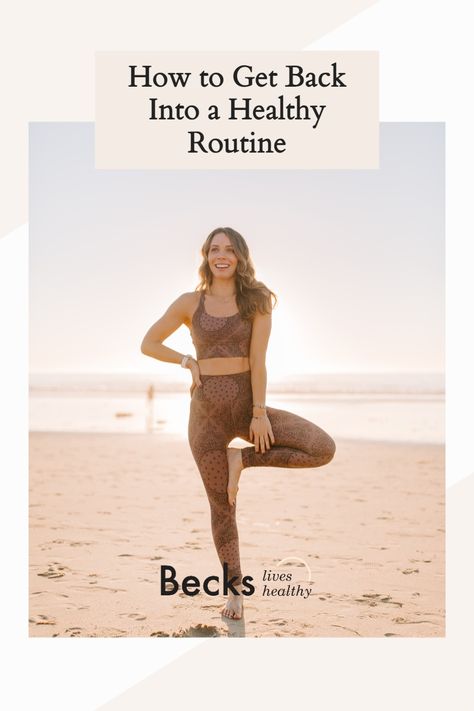 How to Get Back Into a Healthy Routine | Becks Lives Healthy After taking some time off your normal routine and it seems almost impossible to get back to it. Whether you're on-the-go, eating excess sugar, or working out less, your healthy routine seems so far off. However, it is possible to get back into your healthy routine with these simple steps. Getting Back Into Routine, How To Get Back Into A Routine, Get Back Into Working Out, How To Get Back Into Working Out, Getting Back Into Working Out, Running Techniques, Improve Nutrition, Healthy Routine, Getting Up Early