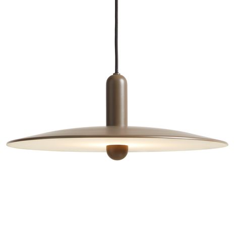 Lu Pendant by Woud Design | WOU-139056 | WOU1085682 Minimal Pendant, Circular Lighting, Kitchen Pendant, Mid Century Lighting, Kitchen Pendants, Minimal Modern, Taupe Color, White Acrylic, White Acrylics