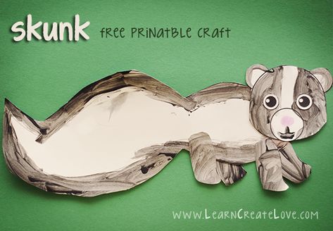 Preschool Skunk Craft, Skunk Art Preschool, Skunk Template Free Printable, Skunk Crafts Preschool, Skunk Craft, Homeschool Rules, November Projects, Woods Animals, Preschool Animals