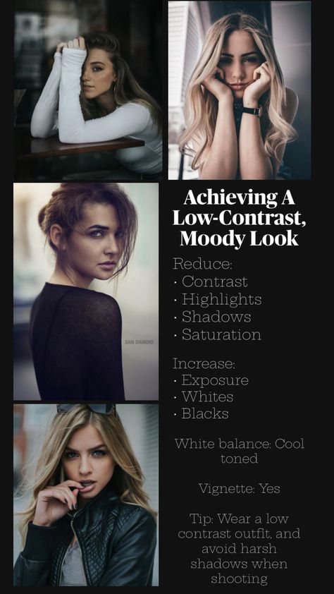 A guideline for achieving the stunning low-contrast, moody portrait photo editing style, how to prepare for the photoshoot and how to edit afterwards #photography #portraiture #moody #aesthetic #beautiful #guide #photographyguide #lightroom #photoediting Beginner Photography Camera, Moody Portrait, Aesthetic Portrait, Photography Guidelines, Portrait Photography Tips, Moody Aesthetic, Photography Settings, Portrait Photo Editing, Moody Photography