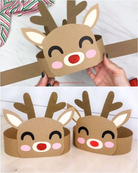 Reindeer Headband Craft, Headband Crafts, Fun Christmas Activities, Rudolph The Red Nosed Reindeer, Preschool Christmas Crafts, Christmas Homescreen, Christmas Arts And Crafts, Reindeer Headband, Fun Christmas Crafts