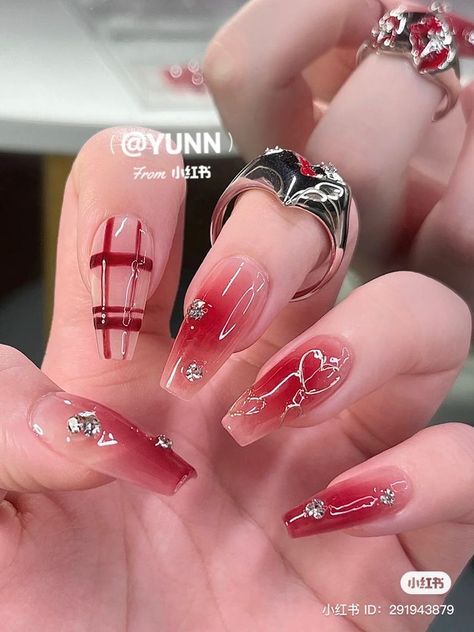 Nail Designs, Nails, Red, White