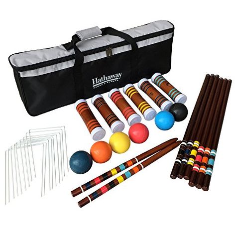 Hathaway 6-Player Croquet Set Croquet Set, Triumph Sports, Bocce Ball, Ring Toss Game, Giant Games, Stage Decor, Ring Toss, Toss Game, Backyard Games